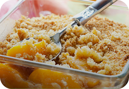 Peaches with Honey Oat Topping